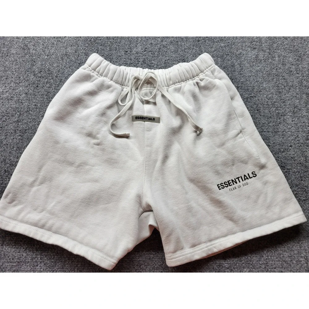 Essentials Fear Of God Shorts Men's Size Small White Cotton Blend Drawstring EUC